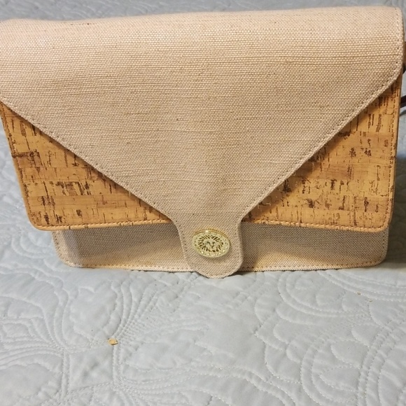 🔥Anne Klein Handbag in Cork and Linen - Picture 1 of 2